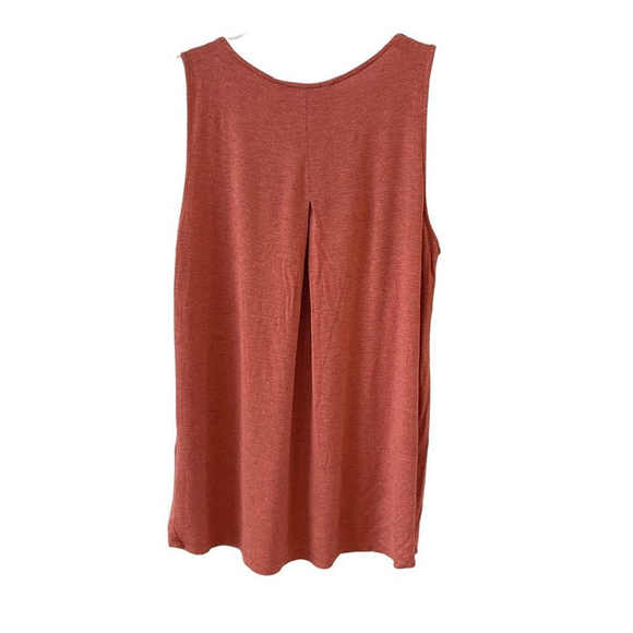 Rose & Olive coral colored sleeveless tank top super soft w/beaded neck - Picture 2 of 12